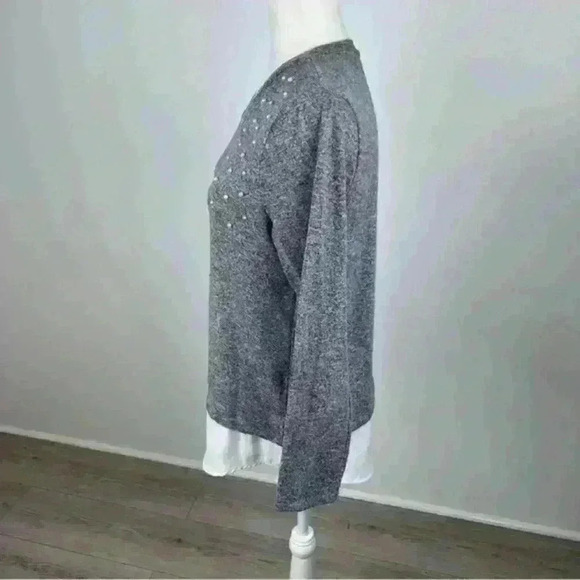 Hannah Grey Crewneck Pullover Sweater Size M - Picture 3 of 10